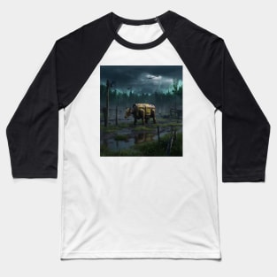 AI generated robotic cow on farm Baseball T-Shirt